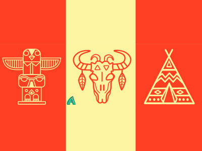 Native American Icons cartoon flatdesign icon illustration lineart logo nativeamerican vectordesign