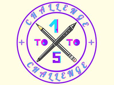 1TO5TO Challange logo ideea 1to5to badge cartoon flatdesign icon illustration lineart logo vectordesign