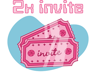 2x Dribble Invites! dribbbleinvite flatdesign illustration invitation invite lineart logo vectordesign