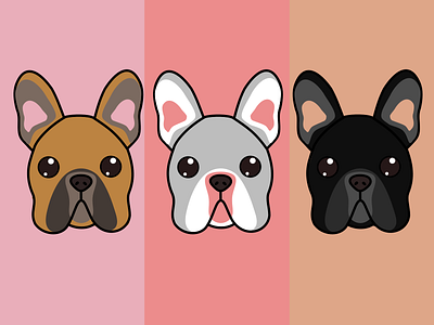 More frenchies <3 cartoon doggo flatdesign frenchie illustration lineart logo vectordesign