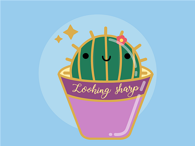 This is Carlos and he is Sharp! cactus cartoon flatdesign illustration lineart logo sharp vectordesign