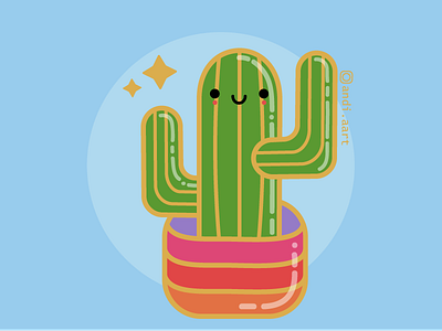 Third of it's kind :D cactus cartoon cute flatdesign illustration lineart logo vectordesign