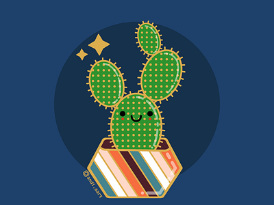 Another cactus for the fam <3 cactus cartoon flatdesign geometric illustration lineart logo vectordesign