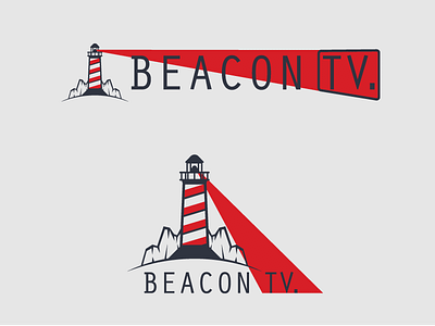 Beacon TV logo idea branding flatdesign illustration lighthouse lineart logo logotype vectordesign