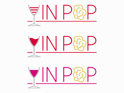 Vin Pop logo idea flatdesign illustration lineart logo minimalist popcorn vectordesign wine