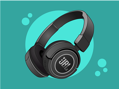 Realistic JBL headphones cartoon flatdesign gradient grey headphones illustration lineart vectordesign