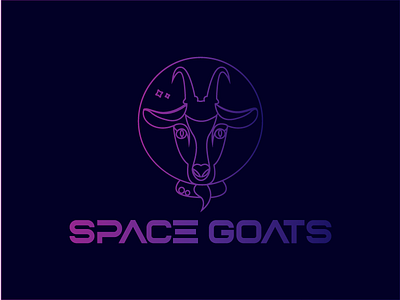 Space Goats logo idea branding flatdesign goat illustration lineart logo space vectordesign