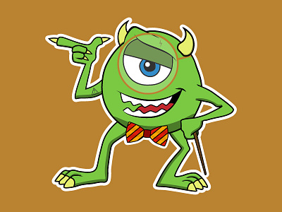 Mike Wazowski decided to be Harry Potter this Halloween adobe halloween harrypotter illustration illustrator mikewasowski sticker