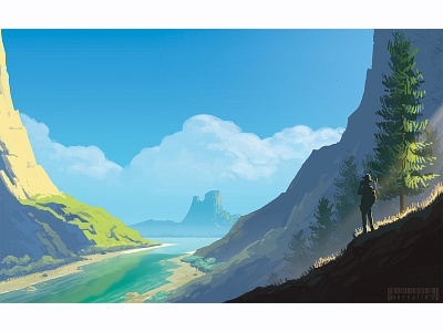 Mountain Lake illustration