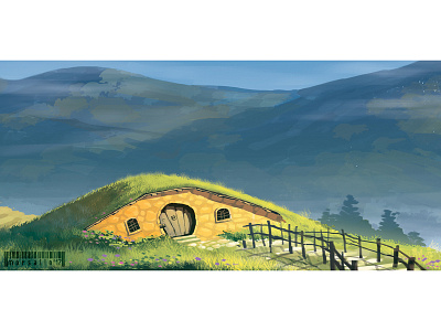 Hobbit house illustration