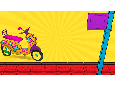 background illustration for Cineplex rides color BG branding illustration