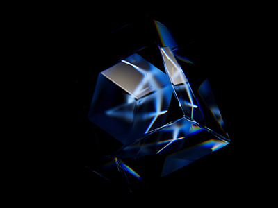 3D Glass Cube 3d animation black branding c4d cinema 4d cube glass simple transparent