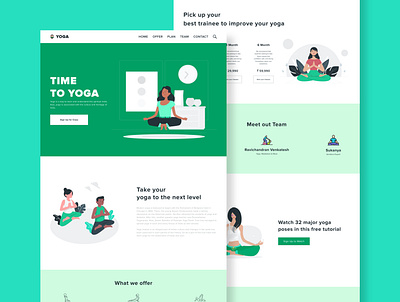Yoga - Landing Page branding design desktop flatwebdesign illustration landingpage landingpagedesign ui web webdesign