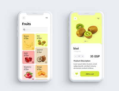 Greengrocer App | Fruits Screen app design colorful ecommerce food food and drink fruits ui uichallenge uiux