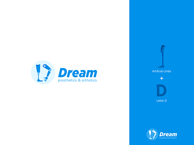 Dream artificial limbs | logo app artwork blue flat flat illustration logo logodesign logotype medical medical design