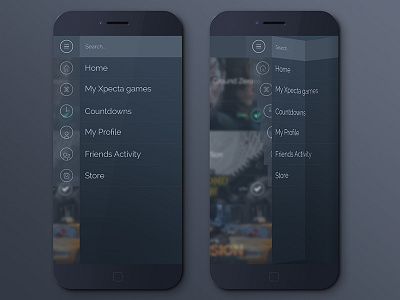 Xpecta App concept Folded Menu