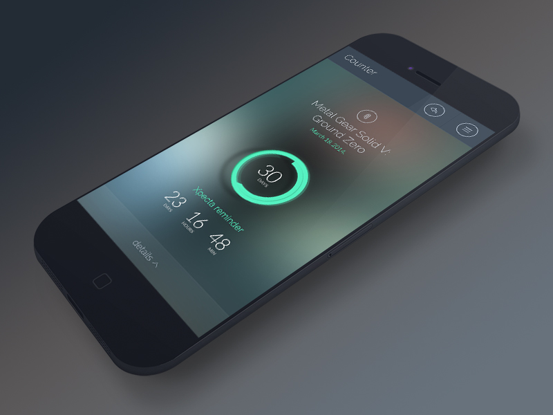 Xpecta mobile app counter by Igor Jimi Ivankovic on Dribbble
