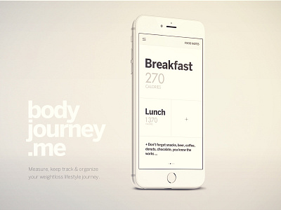 Body Journey iPhone App app apple clean cool design designer ios8 mobile modern ui ux weight loss