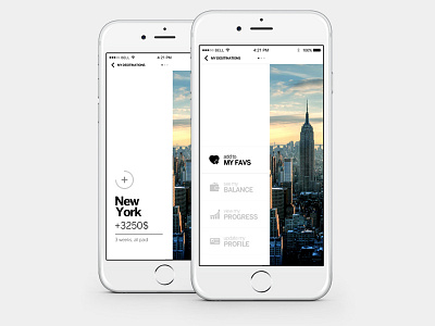 Favorite Travel App concept app apple clean design designer ios8 iphone mobile modern travel ui ux