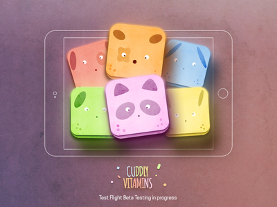 Cuddly Vitamins App In Beta animation appstore bear beta testing characters cute dog ipad iphone vitamin