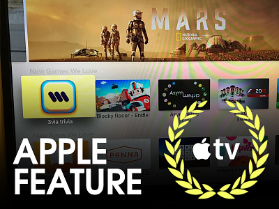 3via Apple TV App got Featured app store apple feature apple tv designer featured by apple game ios iphone photography trivia