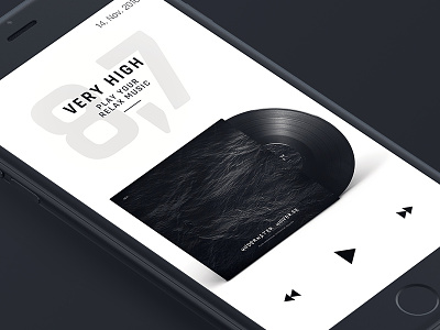 Black Stress App music playlist design app branding design flat ios mobile music typography ui ux