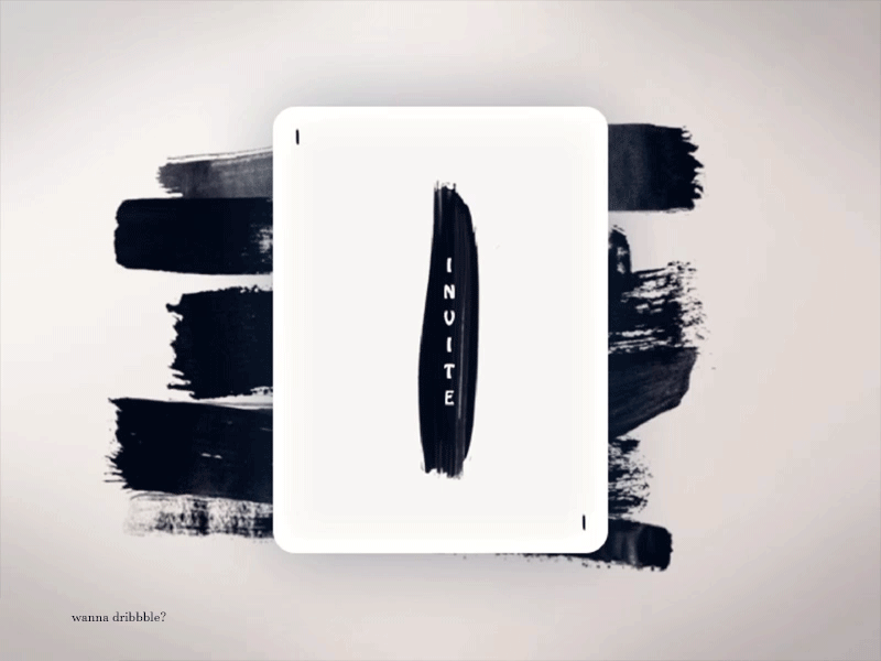 Dribbble invite animation app black branding card cool design invite lettering type typography ui
