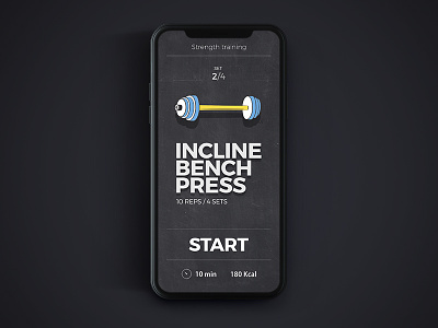 Gym Training app barbell cool dark dumbell fitness gym illustration iphone x strength texture weight loss workout