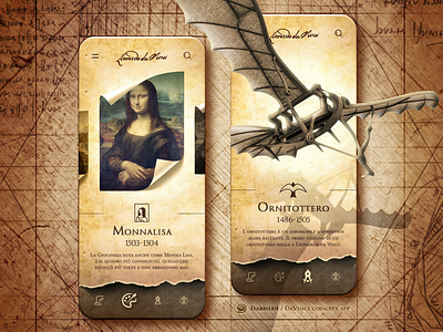 Leonardo Da Vinci Museum App app art branding davinci design figma icon illustration illustrator logo monalisa museum paper photoshop sketch typography ui ux vector