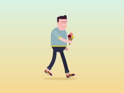 Walking man 2d animated character cycle gif hose man rubber walk