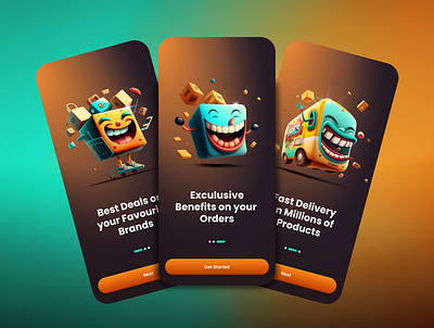 Onboarding for E-commerce& online Shopping App 3d app e commerce graphic design illustration shopping ui ux