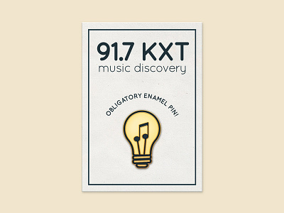 KXT Radio Pin branding enamelpin light bulb logo merch music pin