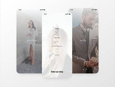 Mobile shop onboarding app design mobile ui