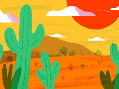 Conference Backgrounds Desert art background conference design drawing illustration nature procreate zoom