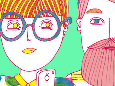 Hipsters cover fashion hipster illustration kids magazine modern