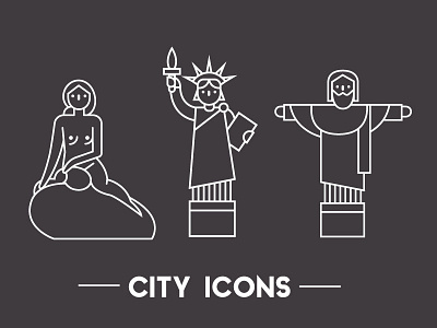 City Icons II app brazil city denmark icon line ny vector