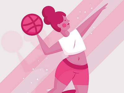 Dribble Invite basketball dribble graphic illustration invite pink sparkly sports women