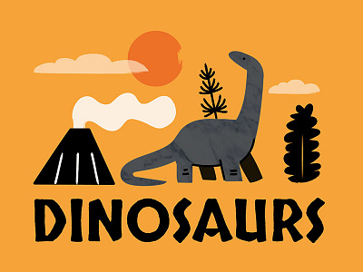 Dinosaurs children dinosaur education illustration landscape prehistoric school vector vulcano