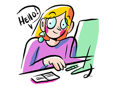 Hello There artist branding character design desk drawing illustration personal personal branding procreate