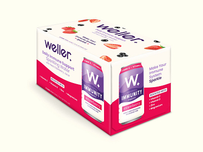 Weller+ Immunity 6-Pack branding branding design design illustration logo packaging packaging design typography vector