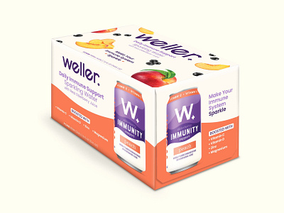 Weller+ Immunity 6-Pack Design branding branding design design illustration logo packaging packaging design typography vector