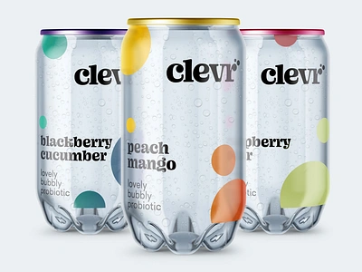 Clevr Packaging drink packaging packaging design soda typography