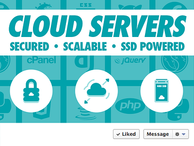 Cloud Servers Facebook Cover cloud cover facebook icons servers ssd