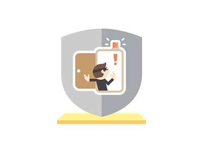 DDoS Icon alert badge burglar ddos flat hosting illustration protection