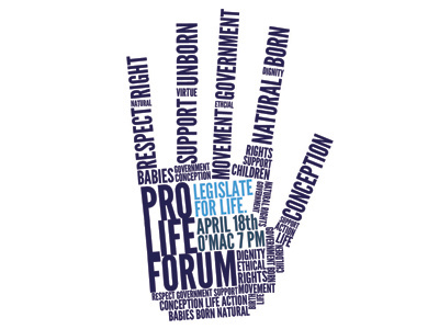 Pro Life Forum Poster flier hand hands identity law pro life rights unified