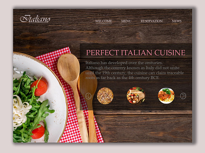 ITALIAN CUISNE MOAK UP food moakup webdesign