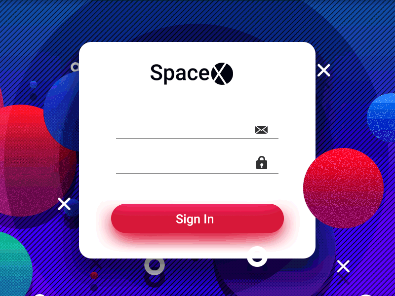 SpaceX Login Page abstract animation gradient login login page sign in page signin space space login page spacex uiux web ui