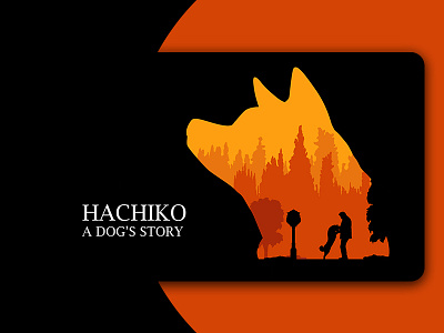 Hachiko | A Dog's Story art dog dogs love flat hachi hachiko illustration minimal movie poster poster story vector