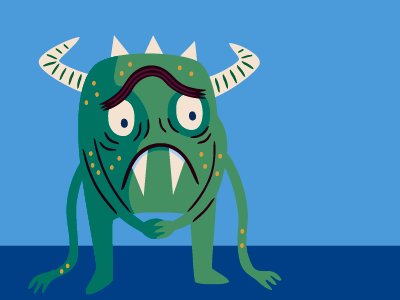 Sad Monster character design illustration monster sad vector