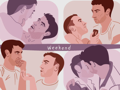 Weekend criterion film gay illustration romance vector